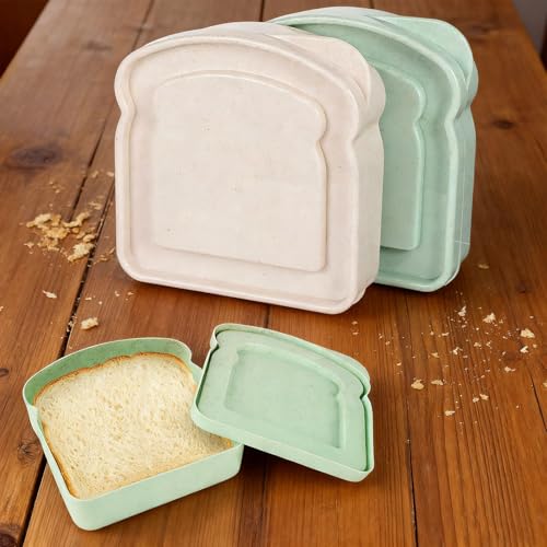 Reusable Toast-Shaped Sandwich Containers - BPA-Free, Microwave Safe