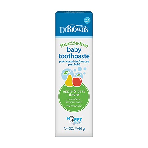 Dr. Brown's Fluoride-Free Baby Toothpaste, Apple Pear, 1.4 oz