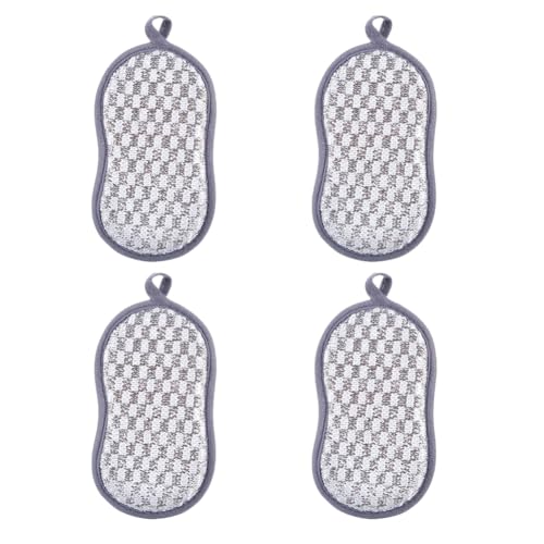 Much Hotter 4-Pack Non-Scratch Microfiber Dish Sponges for Kitchen Cleaning