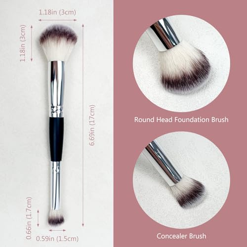 Zoolinn Dual-Ended Professional Makeup Brush for Foundation and Concealer