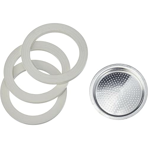 Bialetti Moka Express Spare Parts - 6 Cup Gaskets & Filter Plate