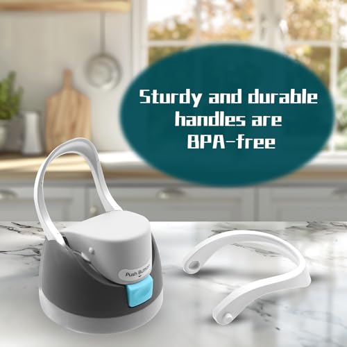 2pcs Handles for Owala FreeSip 24oz 32oz, Water Bottle Cap Carry Loop Handle, Replacement Parts for Owala Cup 16/25/40oz Easy Bottle Top Lid Cap Replacement Accessories, BPA-Free (White)