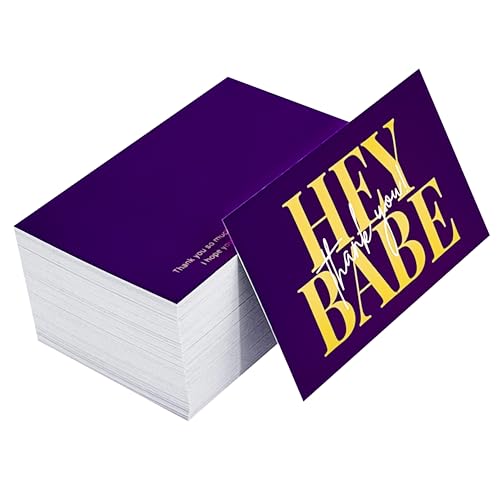 Thank You Cards for Small Business - 100 Pack, Purple Design