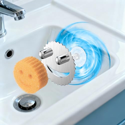 Silver Stainless Steel Smiley Face Sponge Holder with Suction Cup