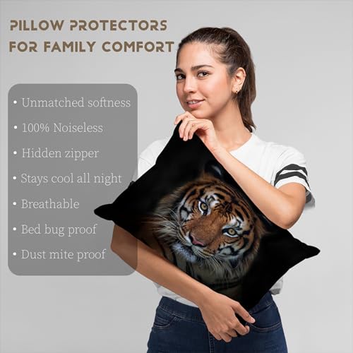 Siberian Tiger Throw Pillow Cover 20x26 Decorative Pillowcase