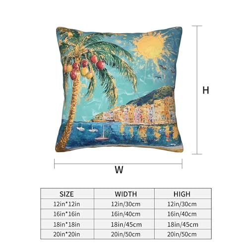 Palm Tree Art Throw Pillow Covers 18x18 inch Set of 2 - Mshutbna