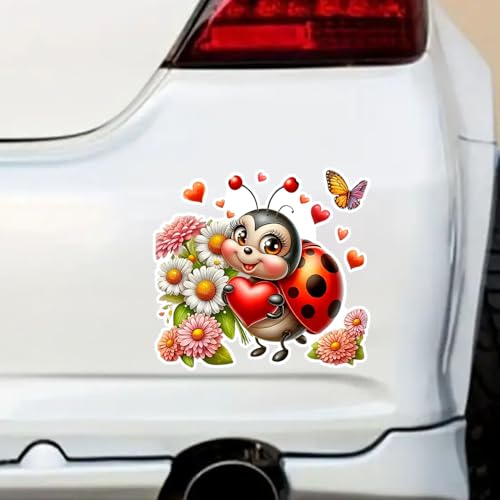 Cute Cartoon Ladybug Car Stickers - 2pcs Vinyl Decals for Cars & Walls
