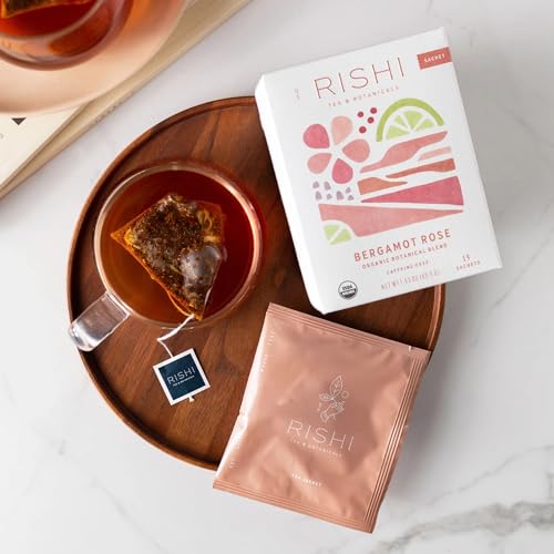 Rishi Tea Bergamot Rose Herbal Tea Sachets, 15ct - Caffeine Free