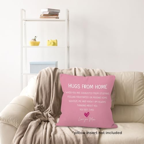Pink Hugs from Home Throw Pillow Cover 18x18 - Soft Flannelette