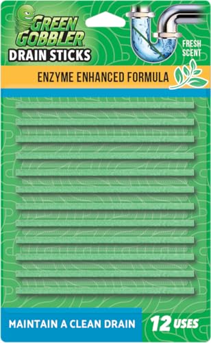 Green Gobbler Drain Cleaner & Deodorizer Sticks - 12 Pack Enzyme Treatment