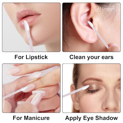 G2PLUS 100pcs Dual Ended Eyelash Brush and Lipstick Applicator Pink