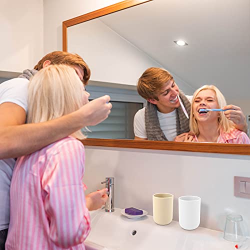 White Toothbrush Holder Cup - 350ml Bathroom Organizer