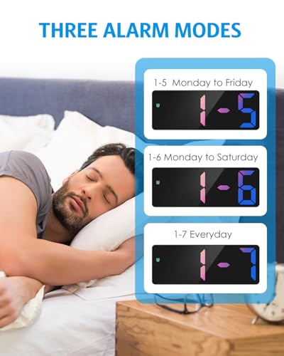 Colorful AMIR LED Digital Alarm Clock with Snooze & Dimmable Display