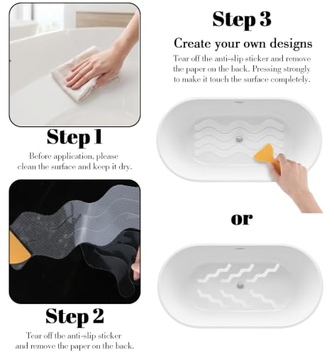 Acrbeli 24-Piece Transparent Non-Slip Shower and Bathtub Treads