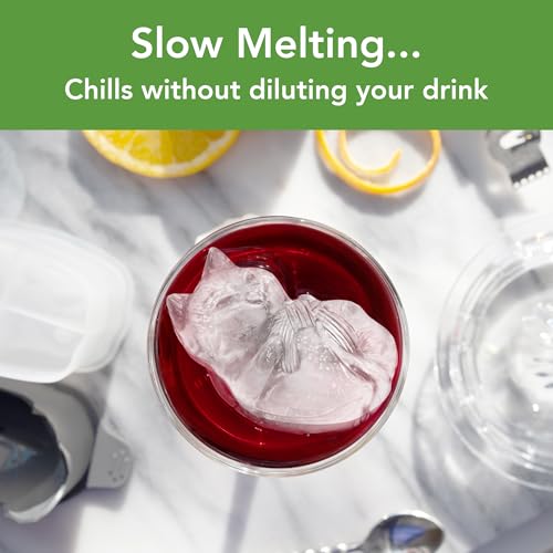 Tovolo Kitten Shaped Ice Cube Mold - Pack of 2 Large Silicone Cat Ice Trays for Drinks, Whiskey, Cocktails, BPA Free & Dishwasher Safe