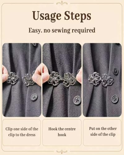 5PCS Vintage Sweater Clips for Women - Retro Cardigan & Shawl Clips