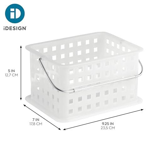 iDesign Small Clear Frost Shower Caddy Pack of 1 – Stackable Bathroom Organizer