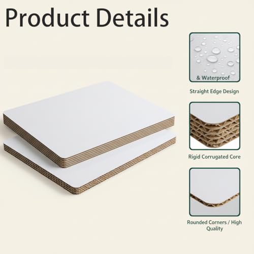8 Pack Rectangle Cake Boards 13.75 x 9.75 in White Greaseproof Cardboard - Cake Support & Display