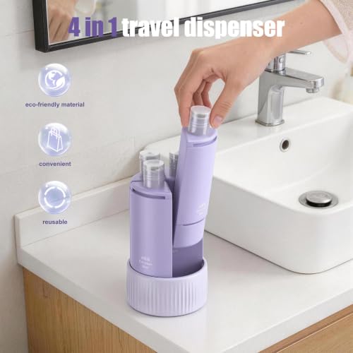 Doxcore 4-in-1 Travel Dispenser Bottle - TSA Approved Refillable Toiletry Set