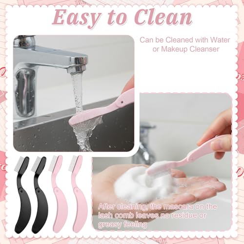 Tweruna 4-Pack Folding Eyelash Separator Tool with Stainless Steel Teeth