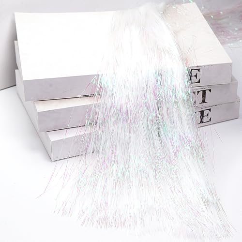 2000 Iridescent Tinsel Icicles for Christmas Tree Decoration - 19.8"