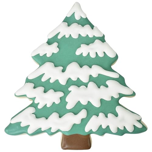 Snow-Covered Tree Cookie Cutter - Winter & Christmas Baking Tool, 5 Inch