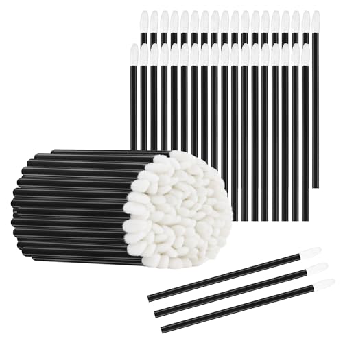 Chanaco 50Pcs Disposable Lip Brushes Soft Flocking Lip Gloss Wands
