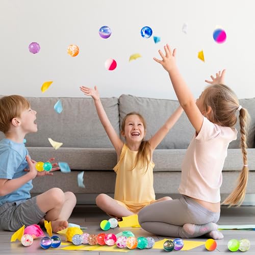 JOYIN 24 Pack 1.26" Multistyle Bouncy Balls with Storage Bag for Kids