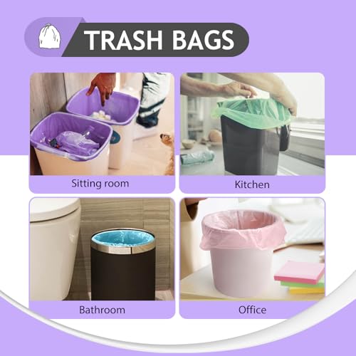 Teivio 4 Gallon Small Trash Bags, Colorful Clear Garbage Liners, 150 Count