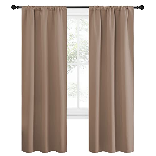 NICETOWN Blackout Curtains Set of 2, Cappuccino, 34" x 72"