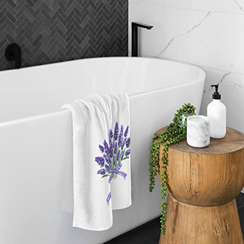 ALAZA Large Yellow Hand Towel, 100% Cotton Soft Absorbent Decorative Towel
