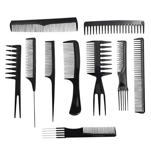 Ronchall 10-Piece Professional Hair Comb Set for Styling and Detangling