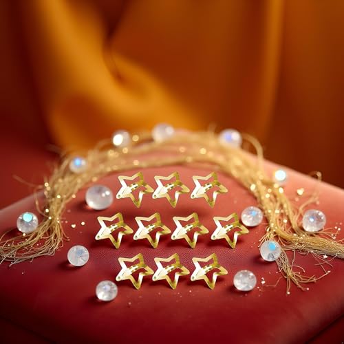 Gold Star Hair Clips 10Pcs Metal Snap Barrettes and Side Clamps
