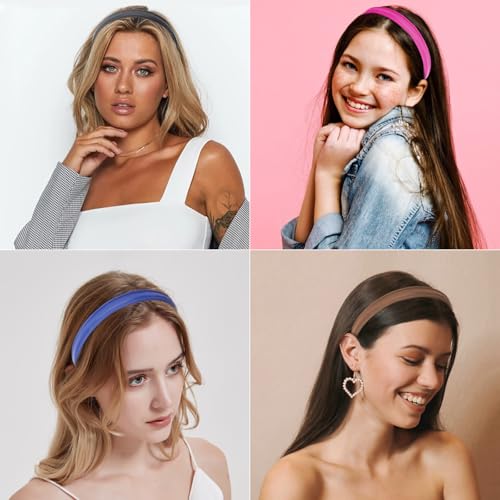 Wecoe PU Leather Headbands 10-Pack Non-Slip Hair Bands for Women and Girls