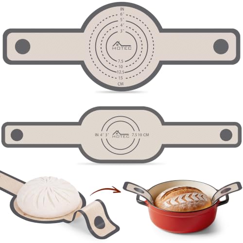Grey HOTEC 2-Pack Silicone Bread Sling for Dutch Oven - Heat-Resistant & Non-Stick Baking Liners