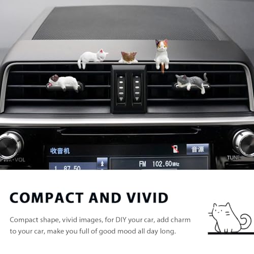 5 PCS Cute Cat Dashboard Decor - Mini Resin Figurines for Cars