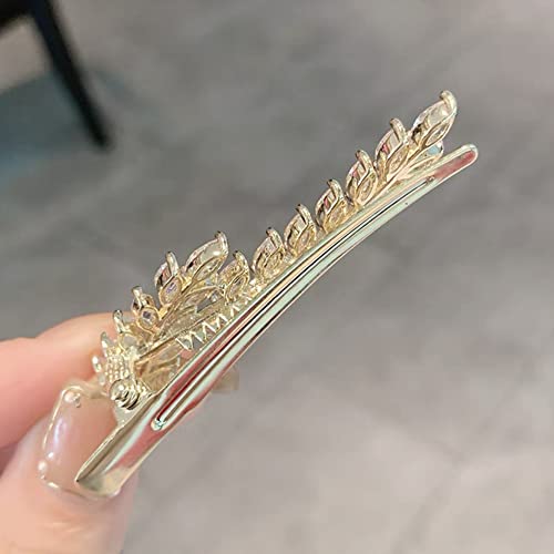 Crystal Duckbill Hair Clip Rhinestone Flower Tassel Barrettes