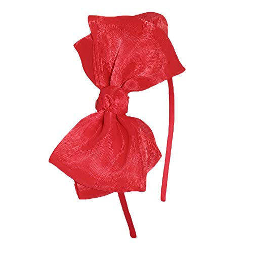 WLBON Red Bow Headband Hair Hoop for Halloween, Christmas and Party Costumes