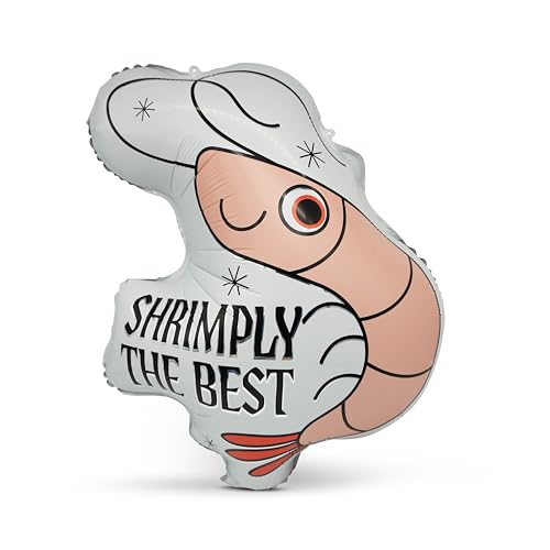 GooFBALLS Shrimply the Best 40-Inch Foil Balloon 2-Pack - Shrimp Party Decor