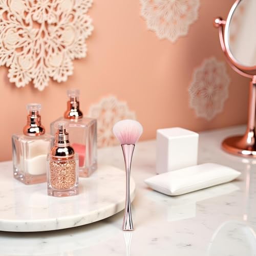 2Pcs Rose Gold Nail Dust Brush Soft Cleaner for Acrylic Nails Makeup