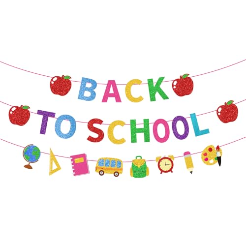 Back to School Banner - Happy First Day of School Decorations