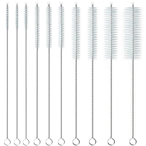 Extra Long Straw Cleaner Brush with Metal Handle - 8 Inch