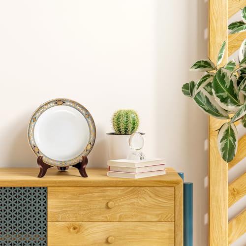 4-Inch Wooden Plate Holder Stand for Display - Fyntave