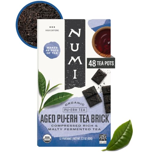 Numi Organic Aged Pu-erh Tea Brick - Bold & Earthy, 12 Portions