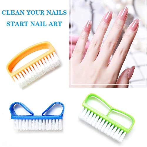 Luxxii 6-Pack Nail Brush Hand Scrubbing Brush with Handle Grip