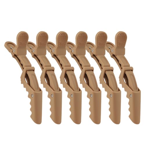 GlamorDove Matte Alligator Hair Clips 6-Pack for Styling and Sectioning