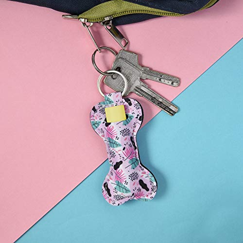 Neoprene Chapstick Lipstick Keychain Holder 5-Pack Lip Balm Pouch