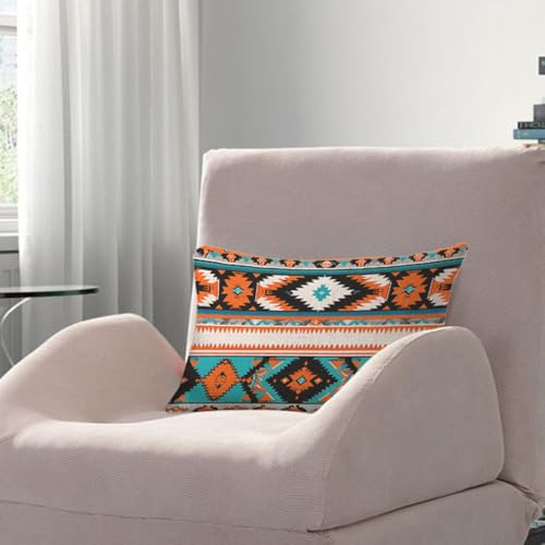 AOYEGO 12x20 Inch Aztec Throw Pillow Cover - Colorful Geometric Design