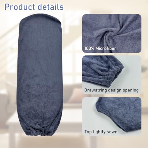 Hlimior Ceiling Fan Duster Kit - 4-Piece Microfibre Cleaner Set, Grey