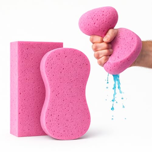 Brick N Bone Large Multi-Purpose Cleaning Sponges - Pink, 2 Pack